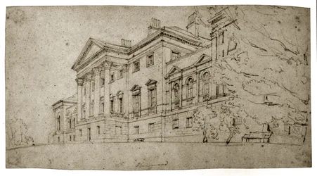 Harewood House, Yorkshire, c.1798 (grafite em papel texturizado)