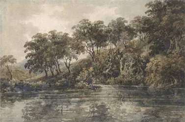 Árvores e lagoas perto de Bromley, Kent, c.1798 (a - c sobre o lápis com a cor do corpo no papel)