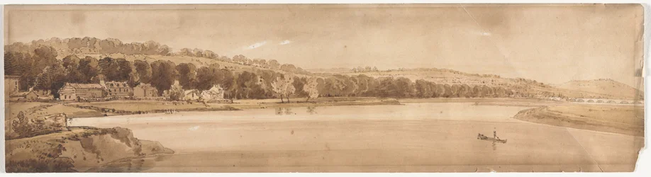 Vinte Vistas de Paris e arredores: Vista de São Nuvem e Monte Calvário tirada de Pont de Sêve