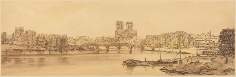 Vista da Pont de la Tournelle e de Notre-Dame, vista do Arsenal: prancha 11