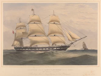 Navio Clipper "Lincolnshire" (1858) 1100 Toneladas, c.1858 (litografia)