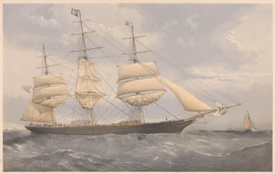 The Clipper Ship Norman Court, c.1868-74 (litografia a cores, grafite)