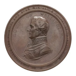 Medalha comemorativa de Wellington e Blücher em Waterloo, 1815 (bronze)