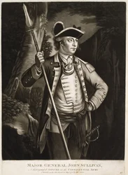 Major General John Sullivan, um distinto oficial do Exército Continente (sic)