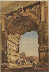 O Arco de Tito e o Coliseu, Roma