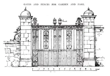 Portões e cercas para jardim e parque, de 