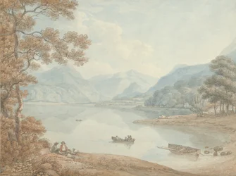 Vista de Derwent Water, em direcção a Borrowdale (Cumberland)