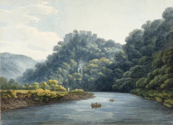 Goodrich Castle on the Wye (wc, caneta e tinta, giz e lápis sobre papel)