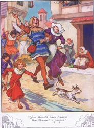 "Deviam ter ouvido o povo de Hamelin" (litografia a cores)