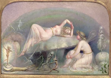 Fada descansando em um cogumelo, c.1860