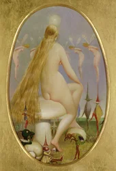 Fada sentada em um cogumelo, c.1860