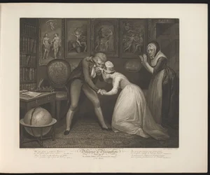 Senhor da casa propõe casamento à humilde serva Placa 8. A Boa Moça recebe as Distinções Honrosas de seu Mestre (título no objeto) Virtude e Deboche (título da série) Diligence & Dissipation (título da série no objeto)