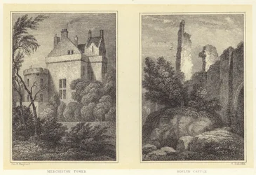 Merchiston Tower; Castelo de Roslyn (gravura)