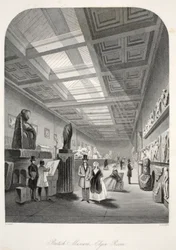 Museu Britânico, Elgin Room, do pub "London Interiors with their Costumes and Ceremonies". Joseph Mead, Londres, c.1843 (gravura em aço)