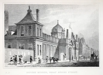 Museu Britânico, Great Russell Street, do pub "London and its Environs in the 19th Century". Jones und Co., 1827-1829