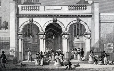 Arcada de Burlington, Picadilly, gravada por William Tombleson, 1828