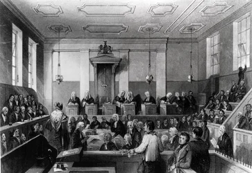 Corte Criminal Central, The Old Bailey, gravada por H. Melville