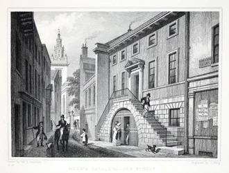 Dyer&39;s Hall, Little Elbow Lane, de Londres e arredores do pub do século XIX. Jones und Co., 1827-1829