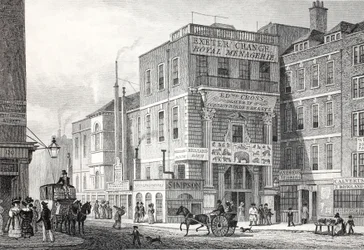 Exeter Change, Strand, do pub "London and its Environs in the 19th Century". Jones und Co., 1827-1829