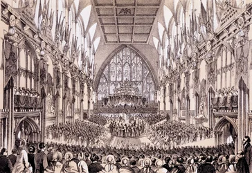 Interior da Guildhall - O Senhor Prefeito e Corporação apresentando seu endereço ao Imperador e Imperatriz dos Franceses, 19 de abril de 1855
