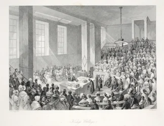 King&39;s College, do pub "London Interiors with Costumes and Ceremonies". Joseph Mead, Londres, c.1843 (gravura em aço)