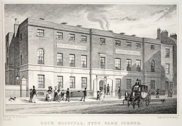 Lock Hospital, Hyde Park Corner, do pub "London and its Environs in the 19th Century". Jones und Co., 1827-1829
