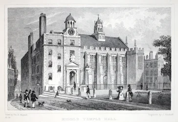Middle Temple, do pub "London and its Environs in the 19th Century". Jones und Co., 1827-1829