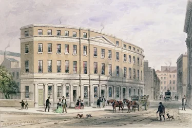 Novas casas na entrada da Gresham St, 1851