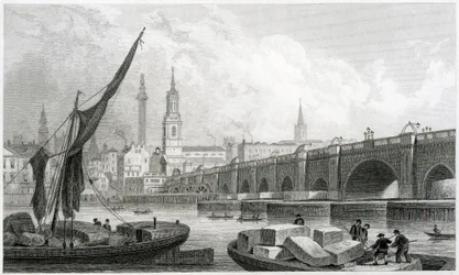 Old London Bridge, de Southwark, 1829