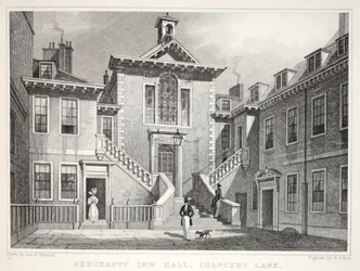 Serjeant&39;s Inn, Chancery Lane, do pub "London and its Environs in the 19th Century". Jones und Co., 1827-1829