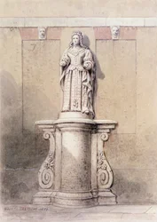 Estátua da Rainha Ana no East End da Praça da Rainha, 1851
