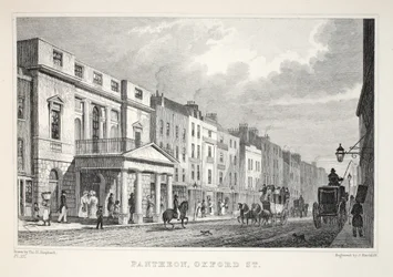 O Pantheon, Oxford Street, do pub "London and its Environs in the 19th Century". Jones und Co., 1827-1829
