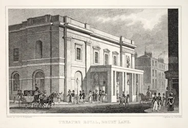 Theatre Royal, Drury Lane, do pub "London and its Environs in the 19th Century". Jones und Co., 1827-1829