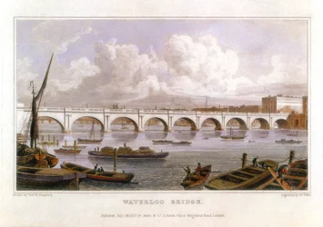 Ponte de Waterloo, Londres, através do Tamisa, 1817