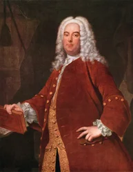 George Frideric Handel, 1685-1759, compositor alemão, década de 1750.
