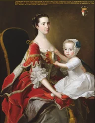 Retrato de Catherine Compton (d.1784) Condessa de Egmont e seu filho mais velho Charles Perceval (n.1756) 1758