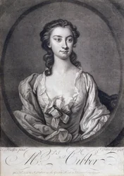 Retrato da Sra. Cibber (1714-66), atriz e cantora, gravada por John Faber (1684-1756), 1746