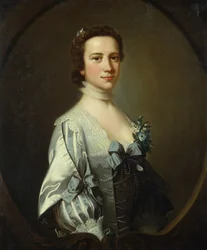 Retrato de uma senhora com vestido Van Dyck (óleo sobre tela)