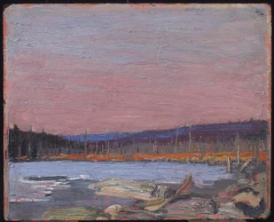 Um lago do norte, c.1916 (óleo na placa composta de polpa de madeira)
