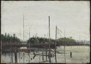 Terra Afogada, 1912 (óleo sobre papel (com textura de tela em relevo) em madeira)