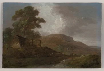Paisagem galesa com minas de chumbo