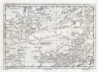 A Map of Western Tartary Drawned from the Survey of the Jesuits and Mr. Kyrillow