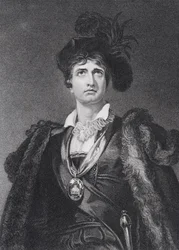 John Philip Kemble como Hamlet, gravado por G. Adcock