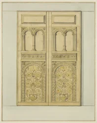 Entrada da Torre da Porta Interior Esculpida, Igreja de São João (aguarela sobre papel)