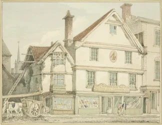North-West Angle of Broadmead (lápis e aguarela sobre papel)