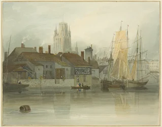 Redcliffe Tower e Back from Ferry Slip, Queen Square, 1826