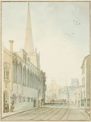 A Igreja de São João na Muralha, olhando para o cais (aguarela sobre papel)