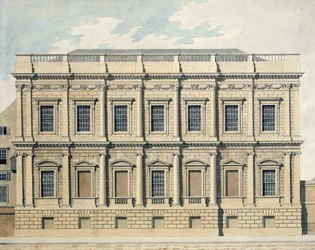 Vista, banqueting, casa, whitehall, westminster, c.1790