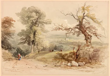 Chip Chase Castle de perto de Simonburn (bc, lápis e wc no papel)