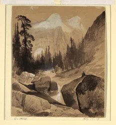 Desenho, A cúpula norte, Yosemite, Califórnia, 1872